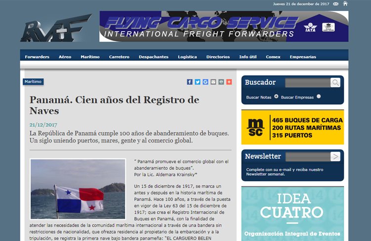 , Panamá. Cien años del Registro de Naves