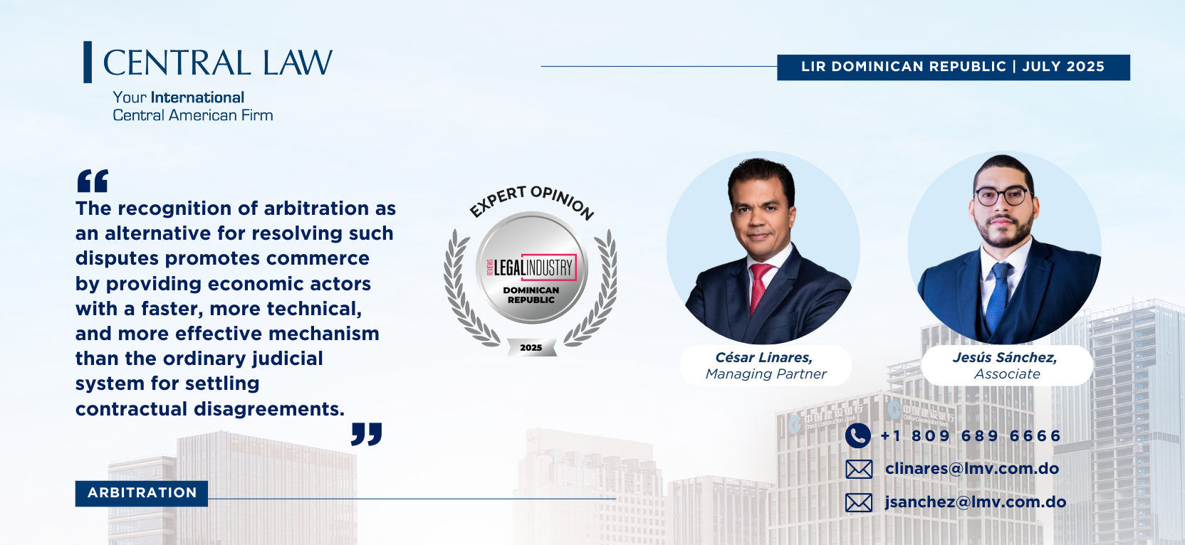 Read more about the article CENTRAL LAW Participates in the 3rd Edition of The Legal Industry Reviews in the Dominican Republic