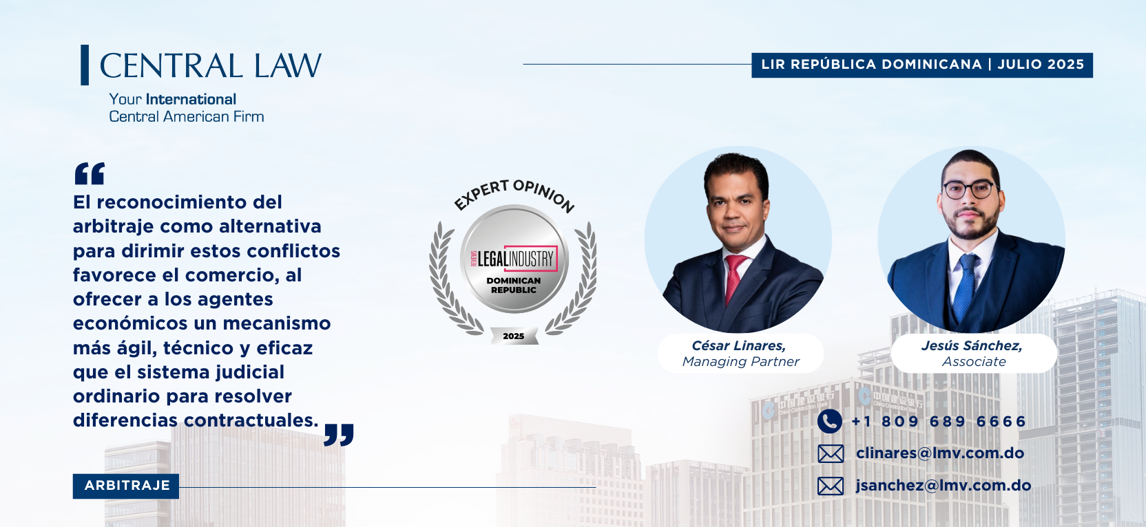 , CENTRAL LAW participa en la 3ra edición de The Legal Industry Reviews en República Dominicana